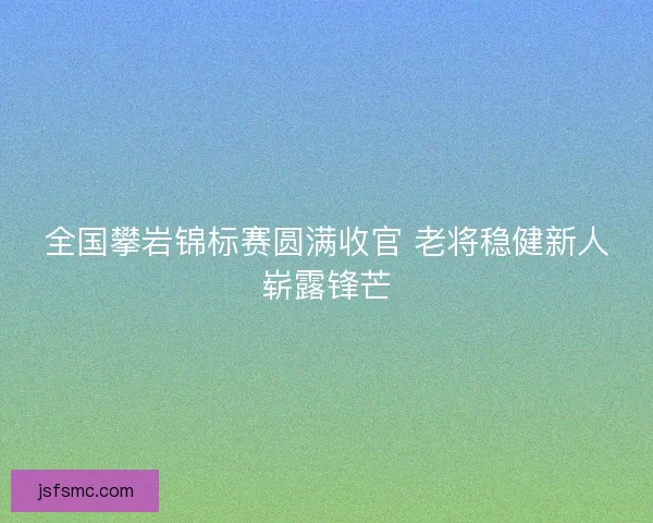 全国攀岩锦标赛圆满收官 老将稳健新人崭露锋芒