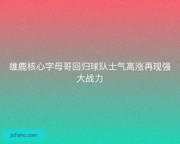 雄鹿核心字母哥回归球队士气高涨再现强大战力 雄鹿核心字母哥回归球队士气高涨再现强大战力